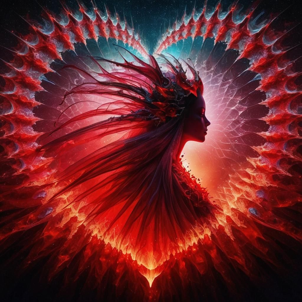 Infernal Vampire Queen with Red Crystal Heart