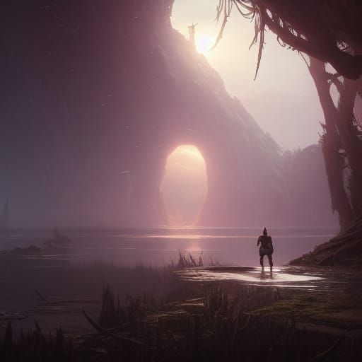 Dark Fantasy Masterpiece in Style of Art Nouveau