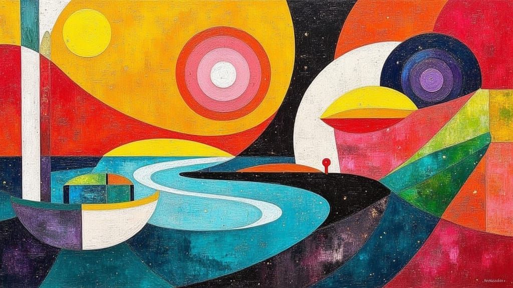 Geometric Abstract Art in Volumetric Lighting