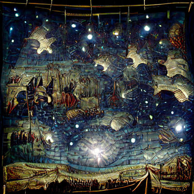 Tapestry Illustration of Starry Night Firmament