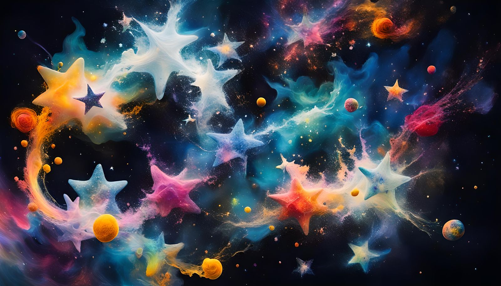 Cosmic Abstract: Stars in Dreamlike Colors