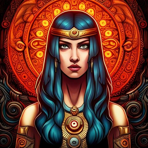 Esoteric Egyptian Eye in Dark Academia Style