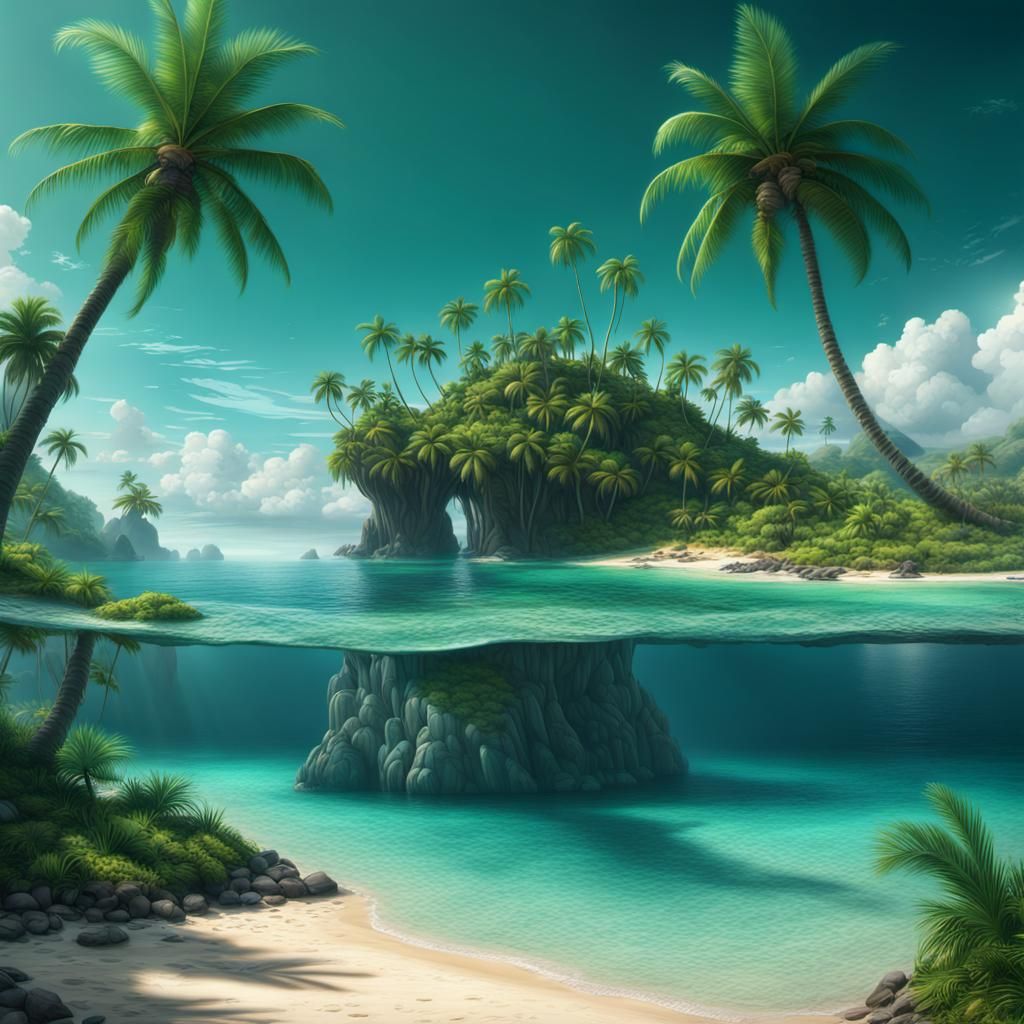 Paradise Island: Emerald Seas and Blue Skies