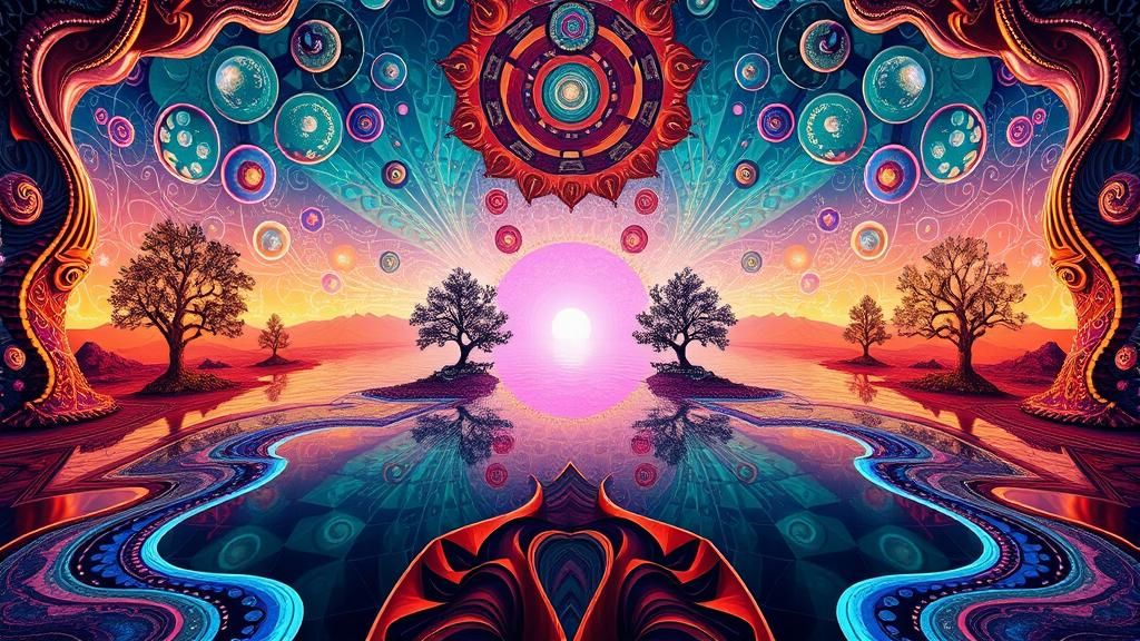 Surreal Symmetrical Fantasy Landscape with Fractal Details