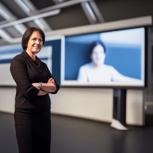 Friendly Instructor in Technical College Classroom