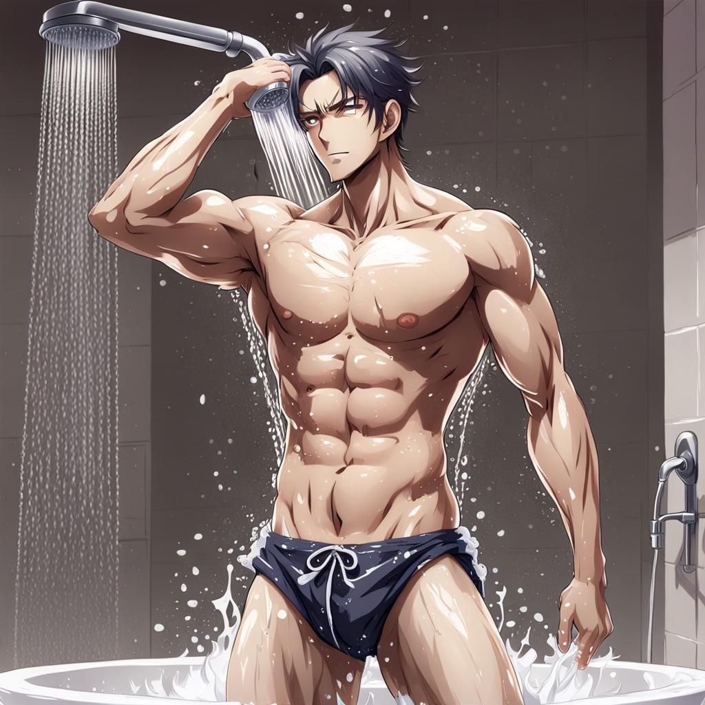 Anime Style: Tempting Man in Shower