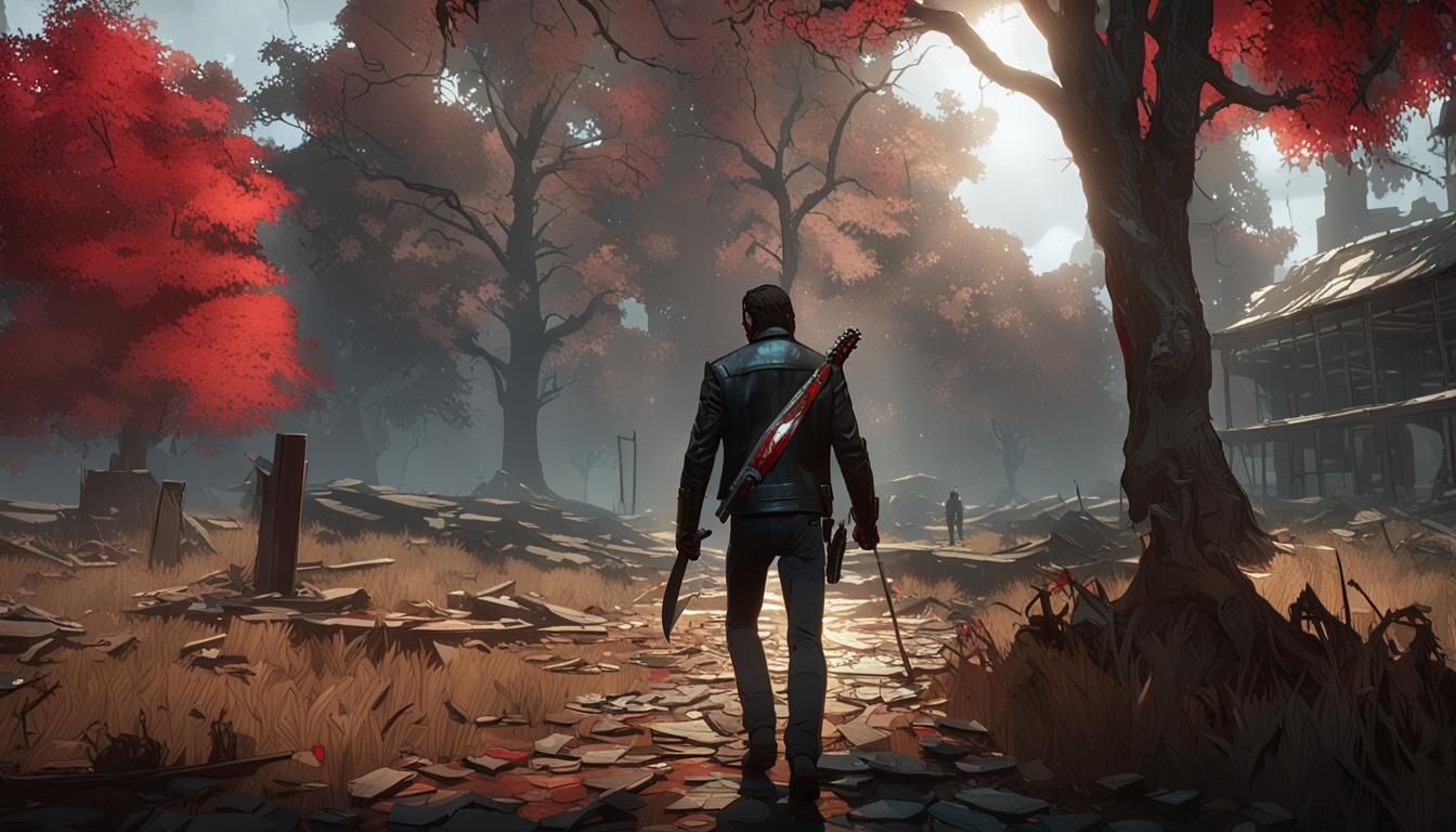 Rick Grimes in Red Forest: 3D Game Cinematic