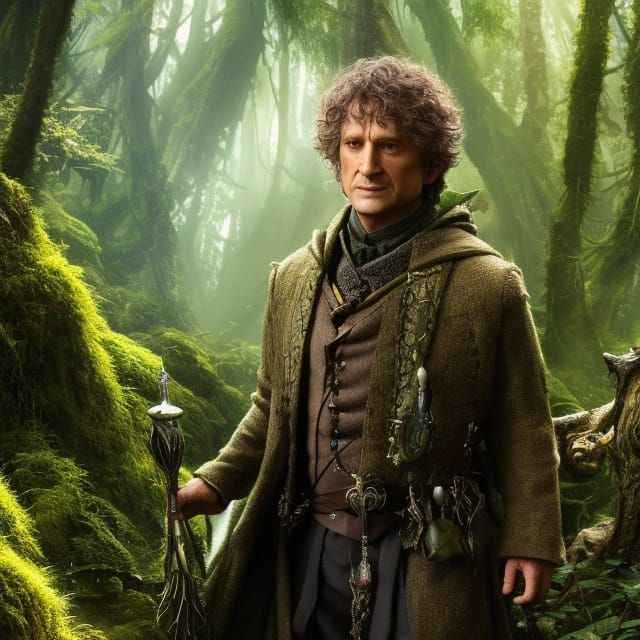 Bilbo Baggins Portrait in Psychedelic Digital Art