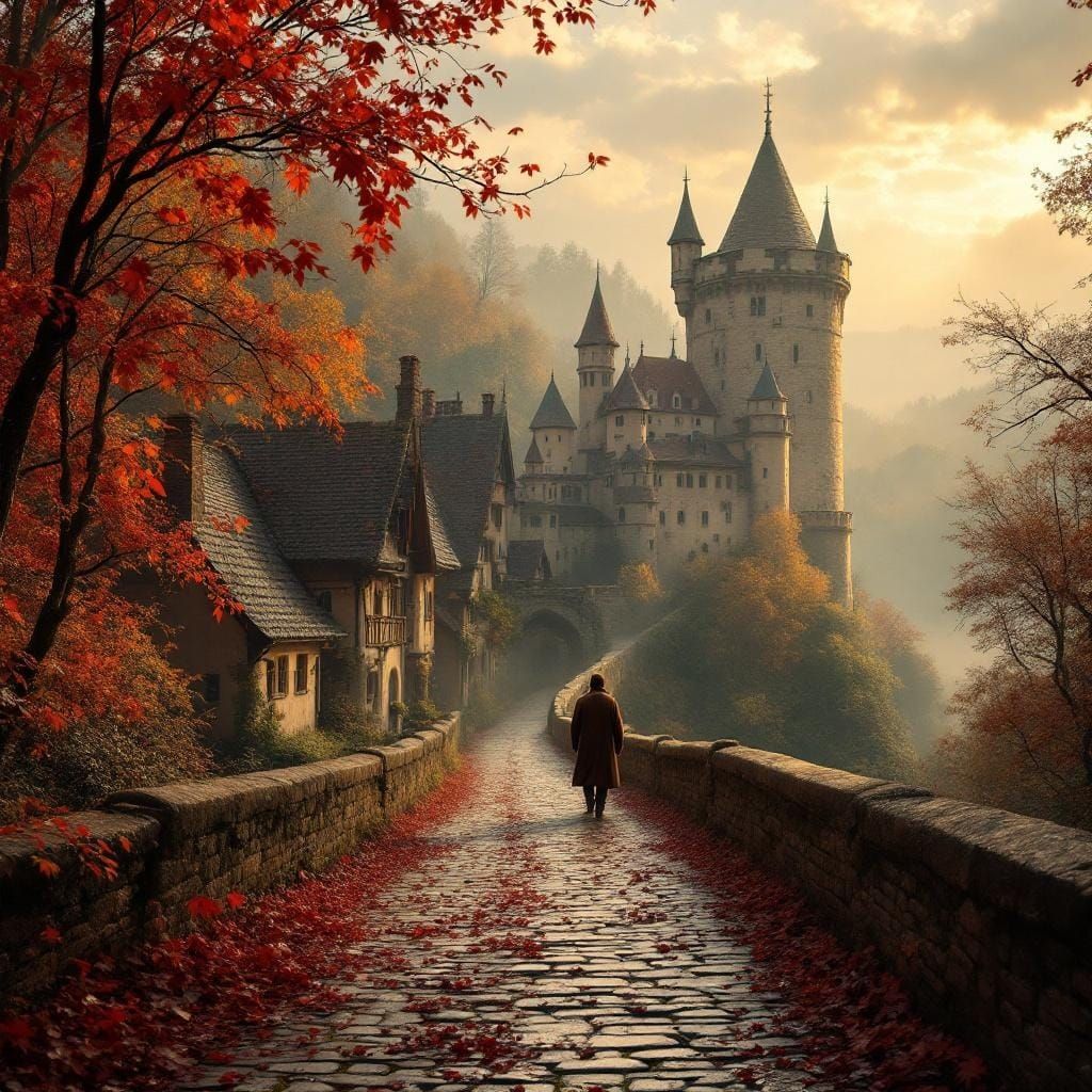 Autumnal Burg Eltz Castle in Golden Light