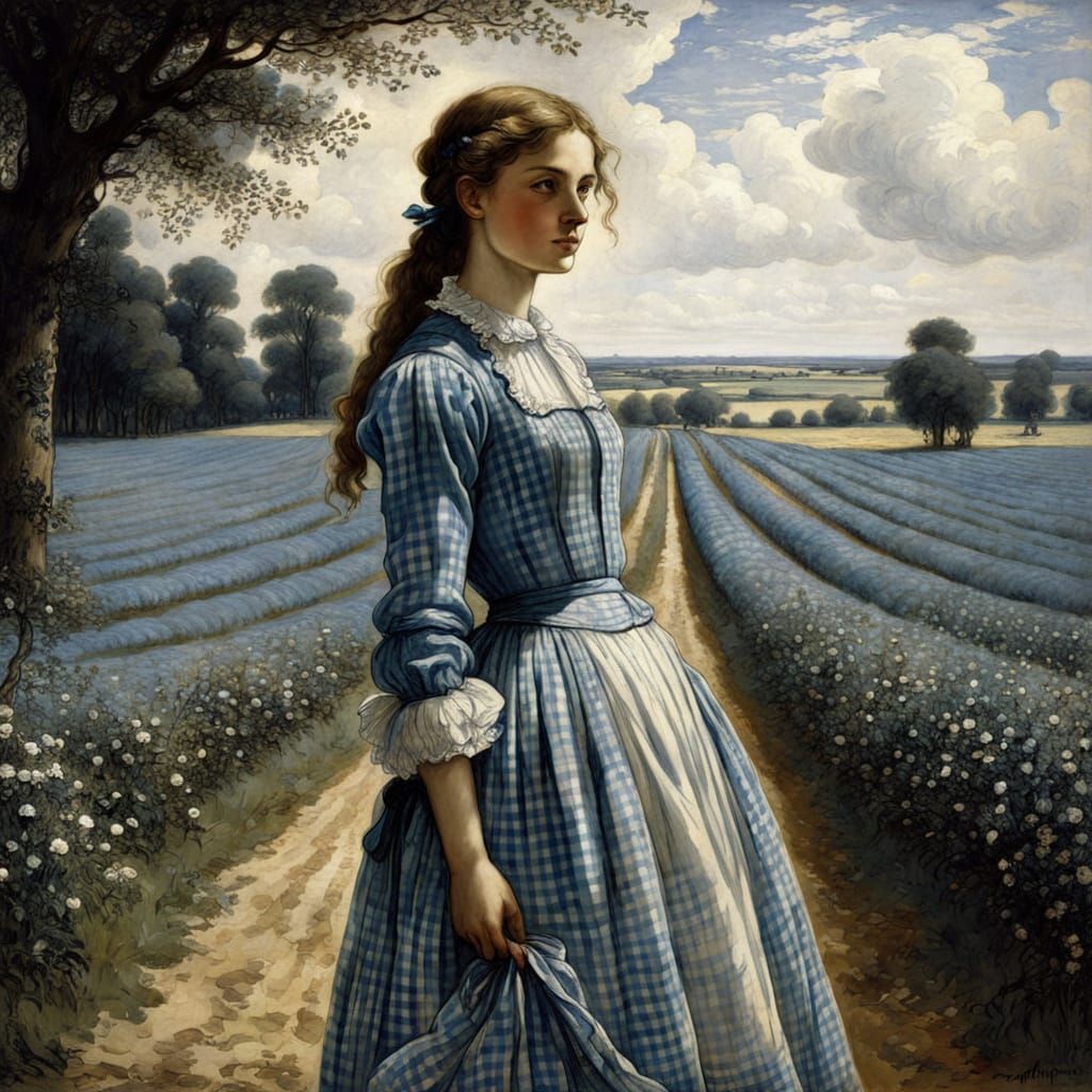 Girl in Enchanted Field of Wildflowers