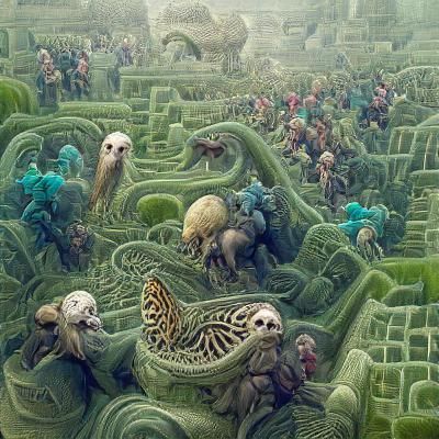 Steampunk Maze of Beautiful Creatures in 8K