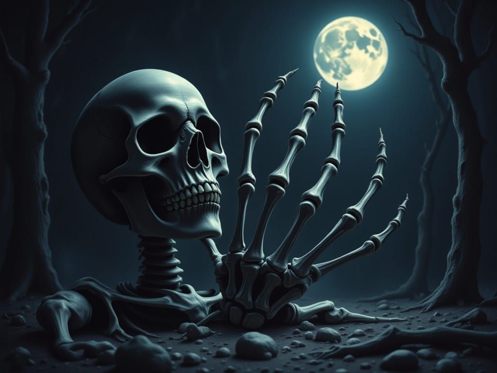 Skeletal Middle Finger Emerges from Earth