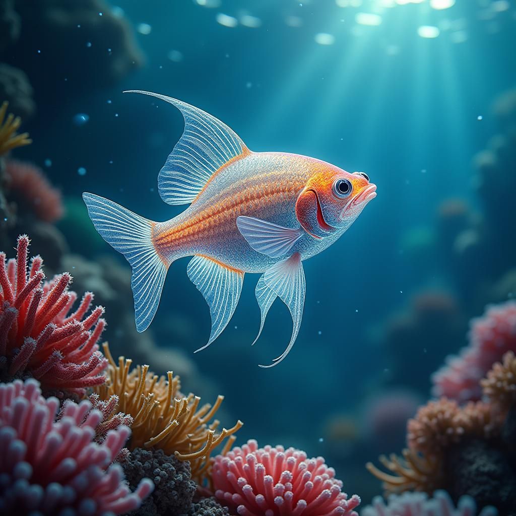 Iridescent Jewel Fish in Impressionist Style