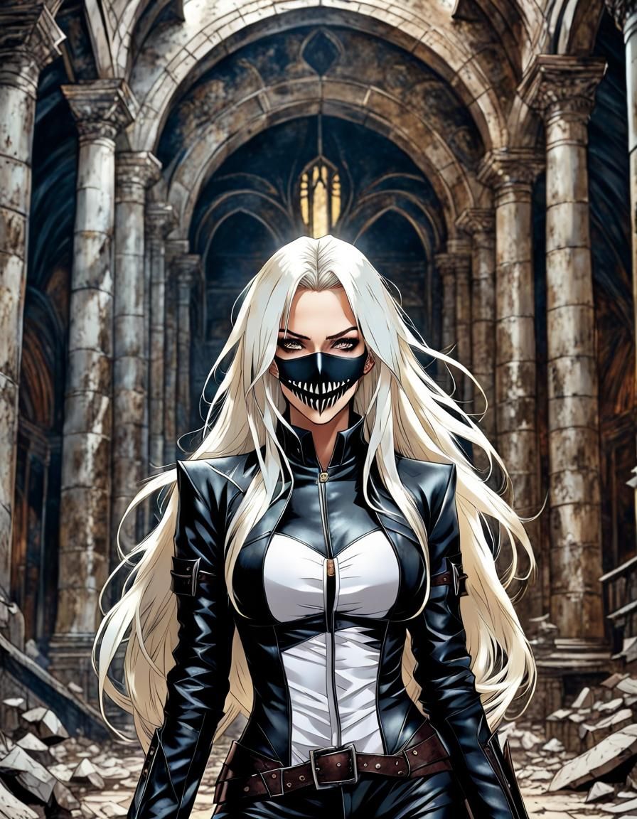 Anime Villain in Ruined Palace, Comic Art Style