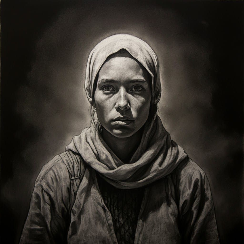 Hyperdetailed Charcoal Drawing of Recovery