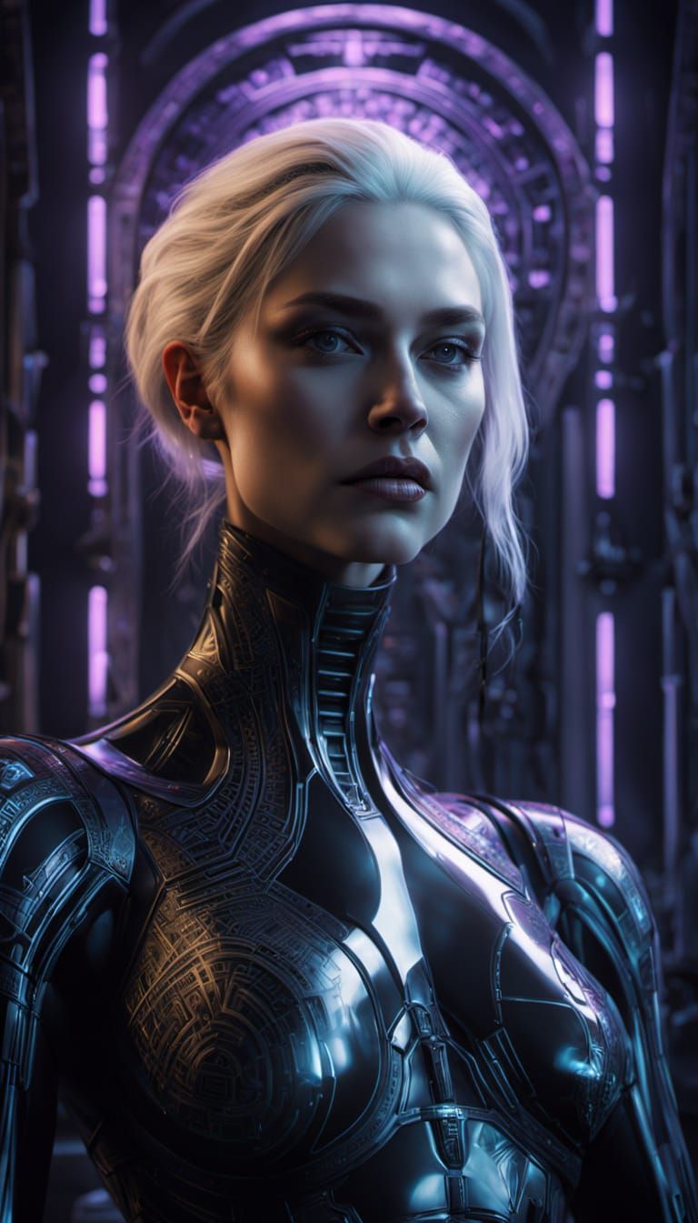 Ethereal Goddess in Neon Dreamscape