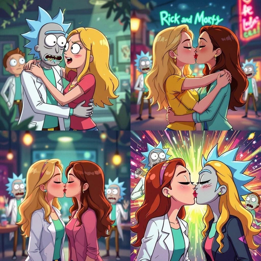 Rick and Morty's Jessica and Summer Kissing