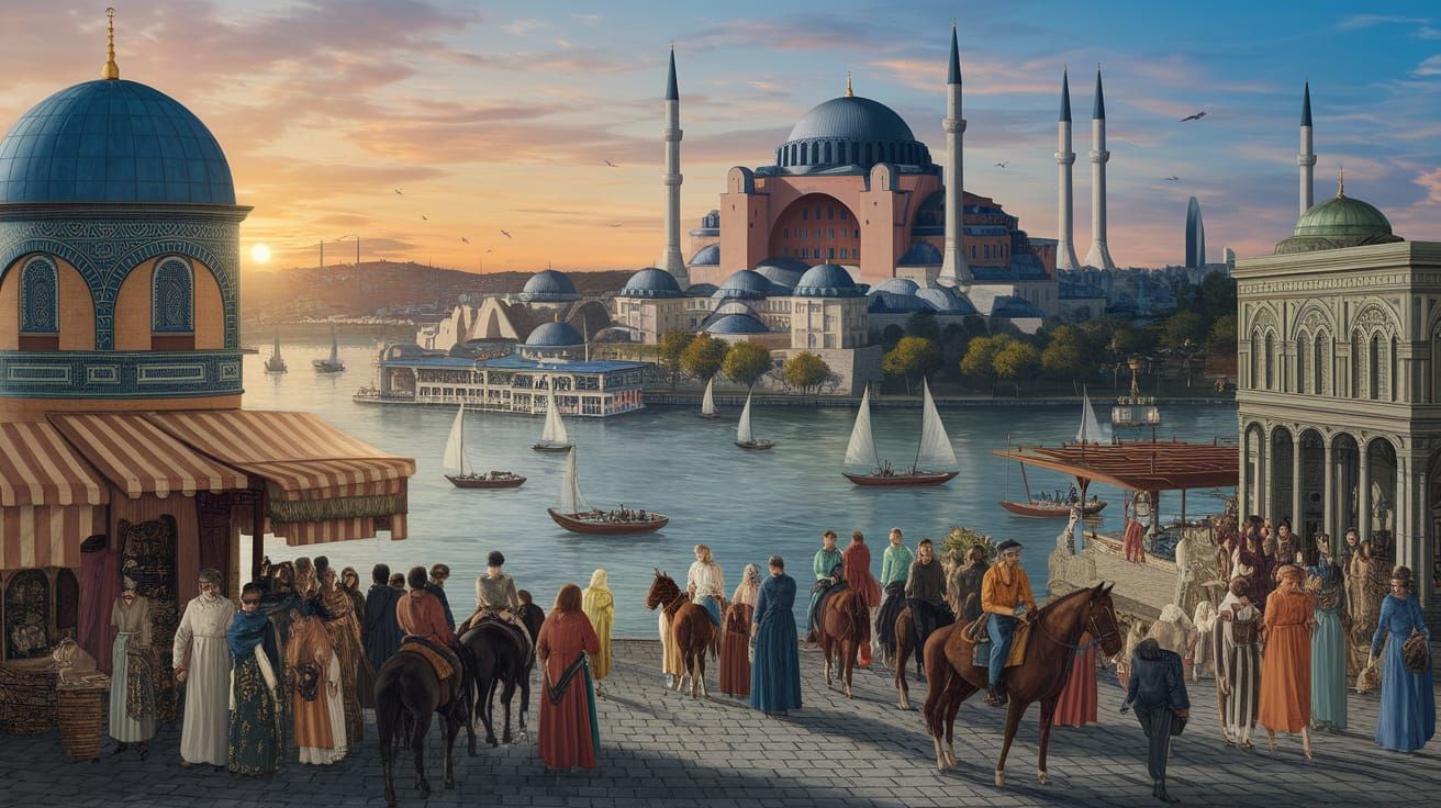 16th Century Istanbul Panorama: Ottoman Miniature Painting