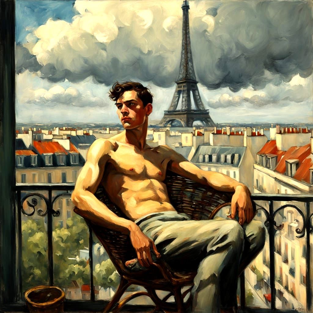 Elegant Gentleman Basks in Parisian Splendor