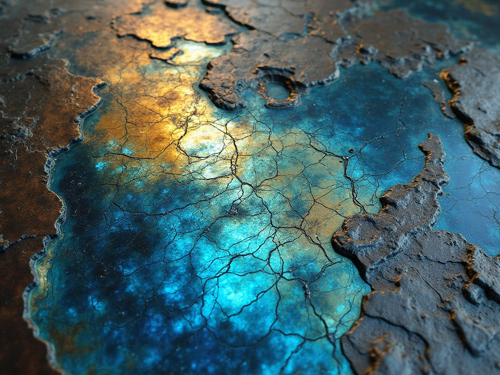 Labradorite and Neoprene Landscape Art