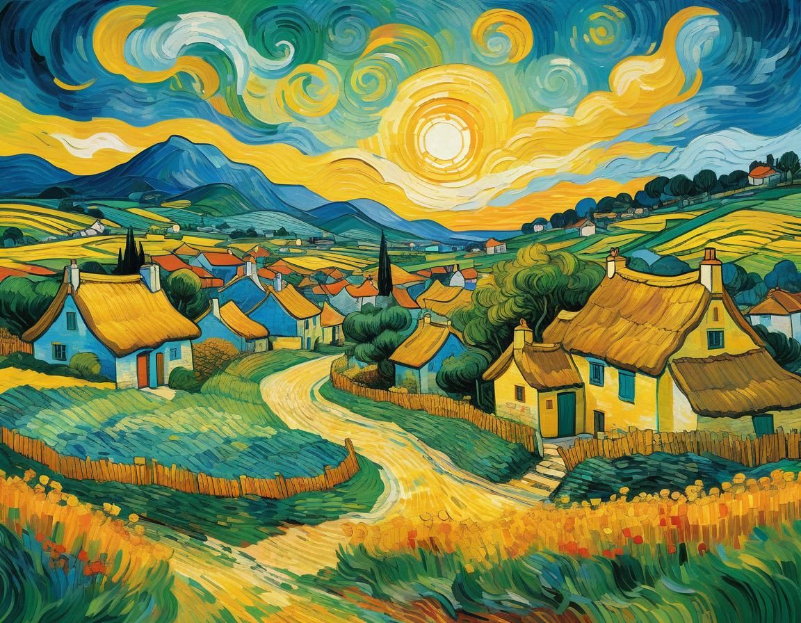 Vibrant Landscape in Impasto Style