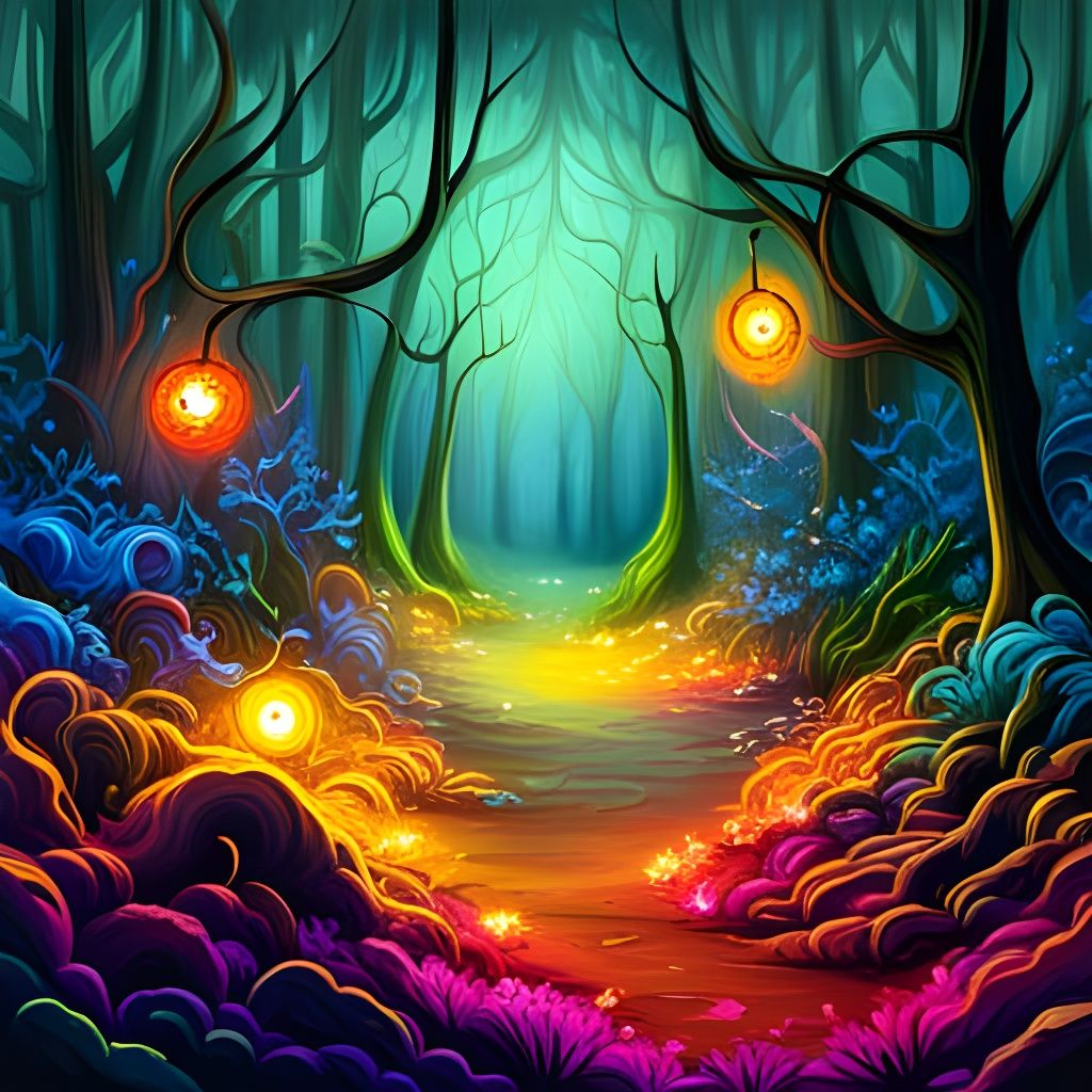 Enchanted Forest: Graffiti Art with Fairy Lights