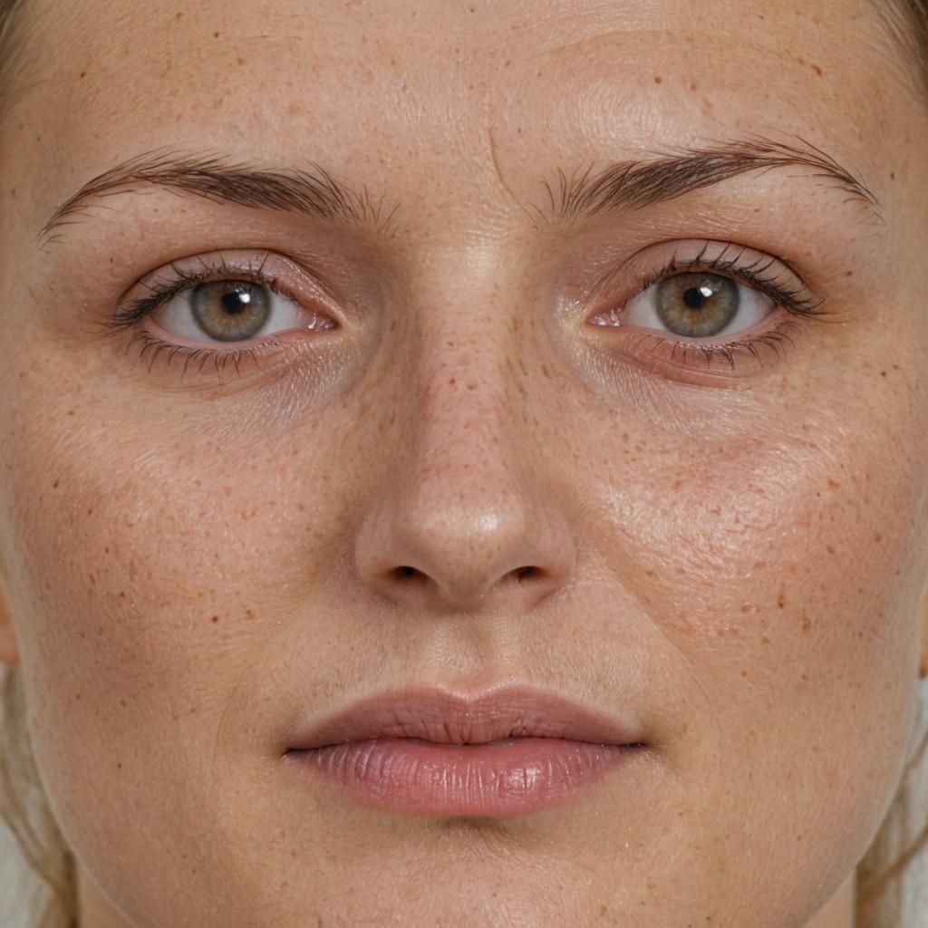 Distorted Female Portrait with Deformities in Dark and Moody...