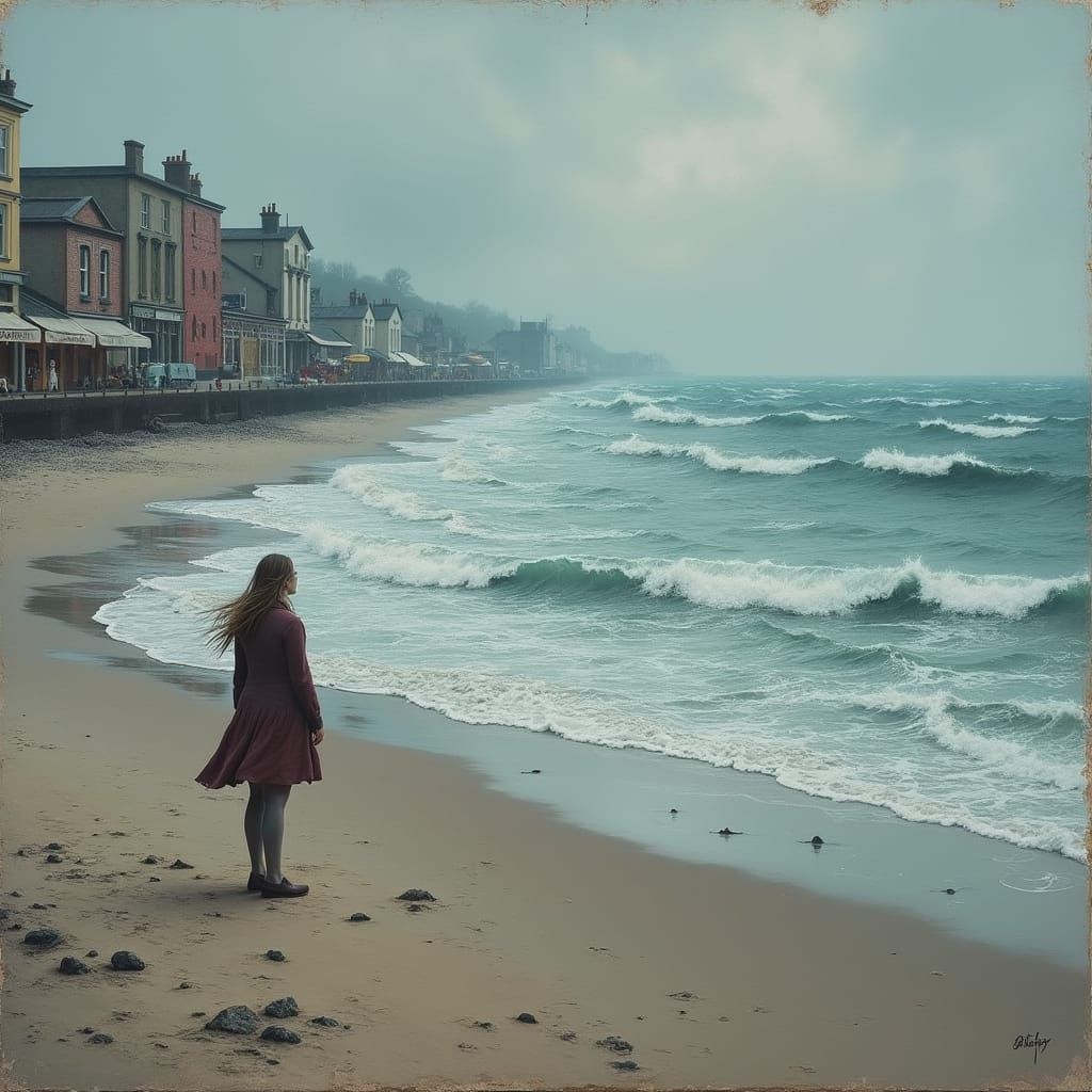 Windswept Coast: A Moody Seaside Scene