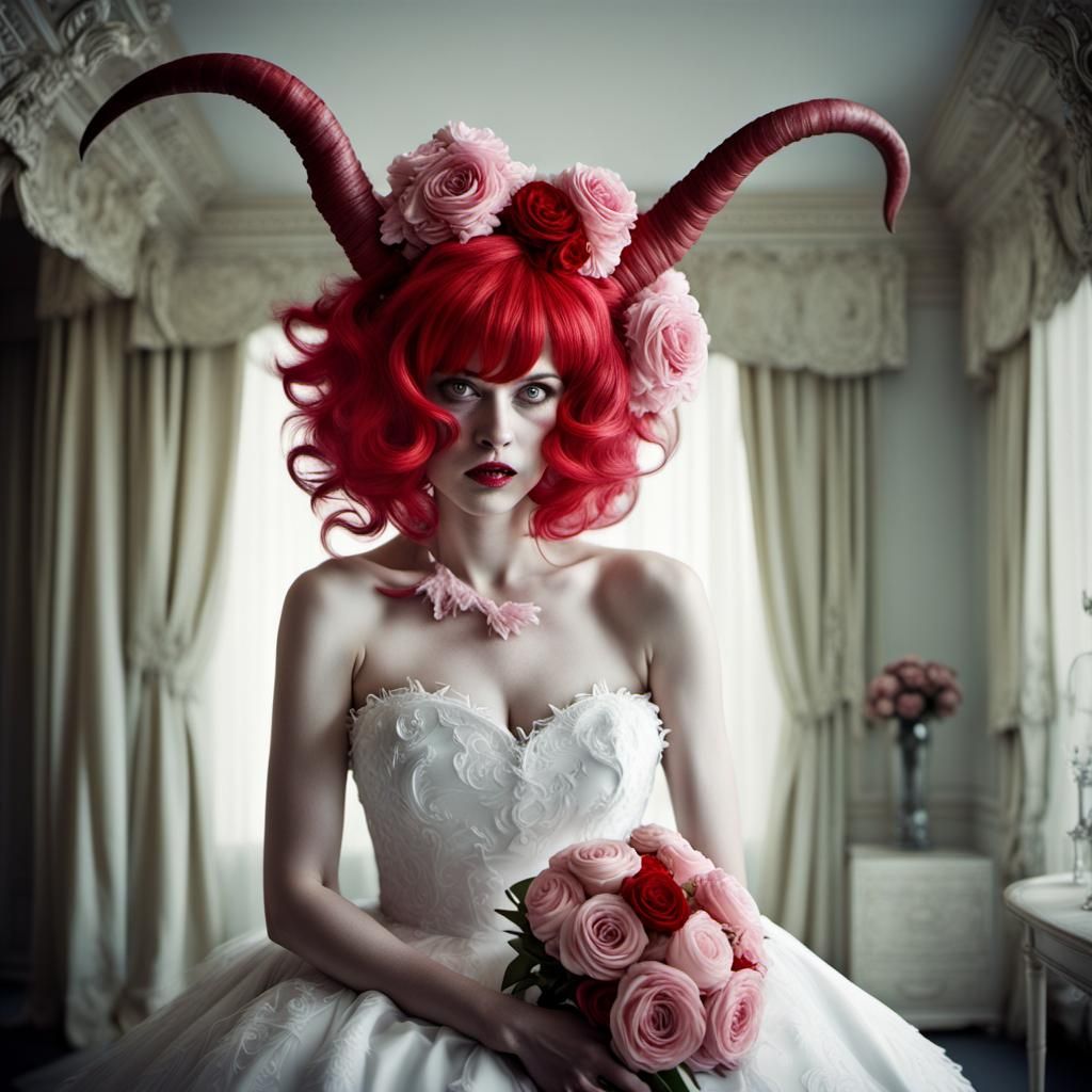 Monstrous Demon Bride in Wedding Dress