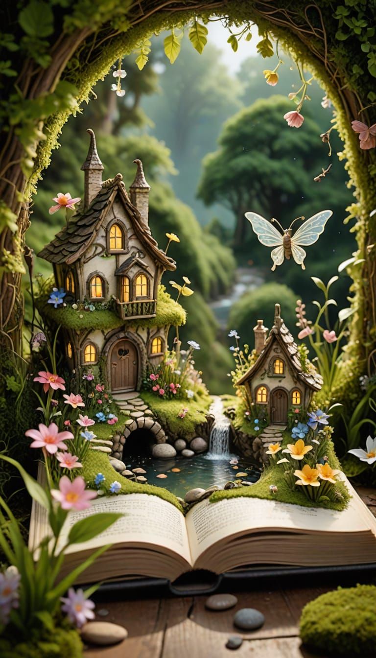 Enchanted Book Reveals Whimsical Fairy Village