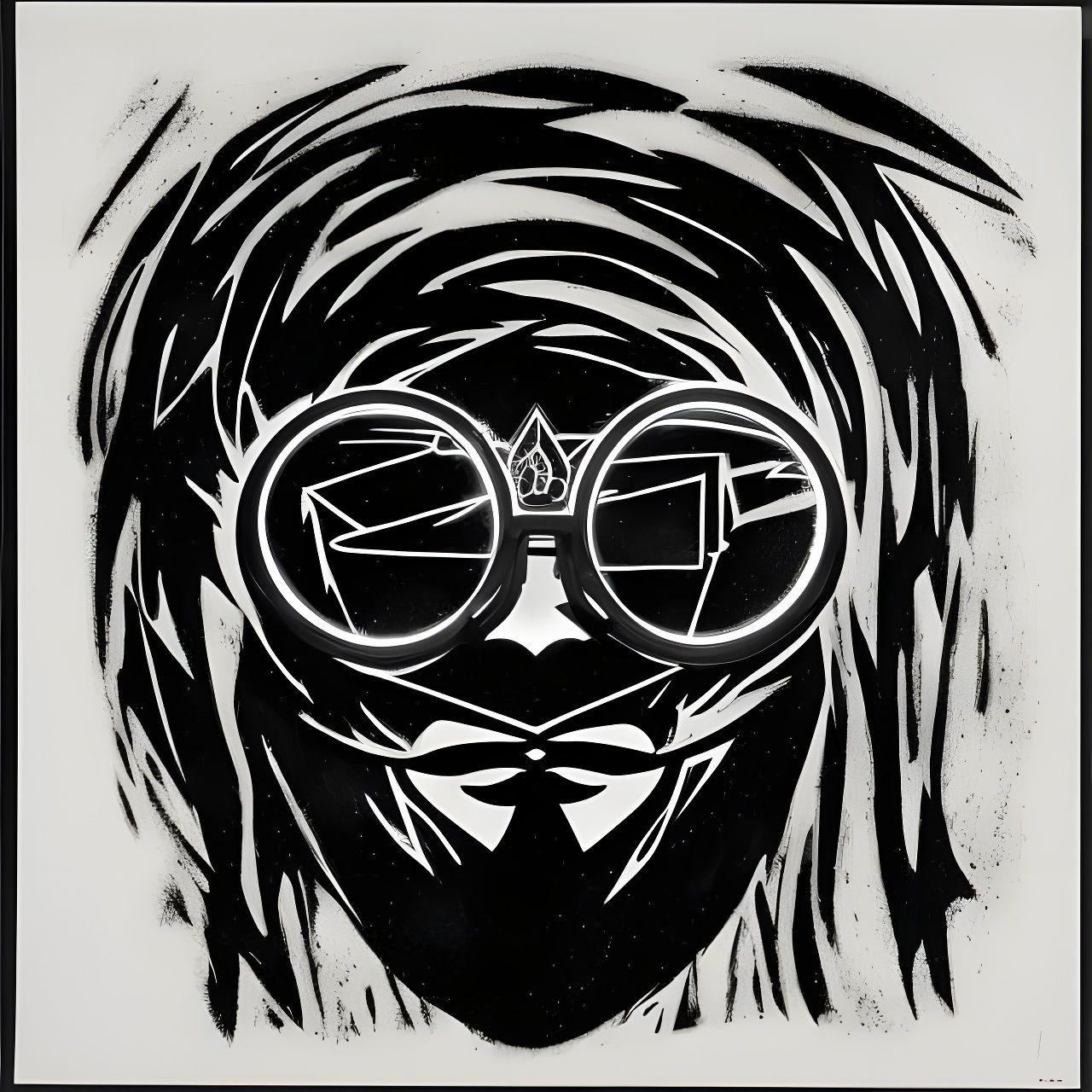 Ominous Shadowy Spirit in Abstract Expressionist Style