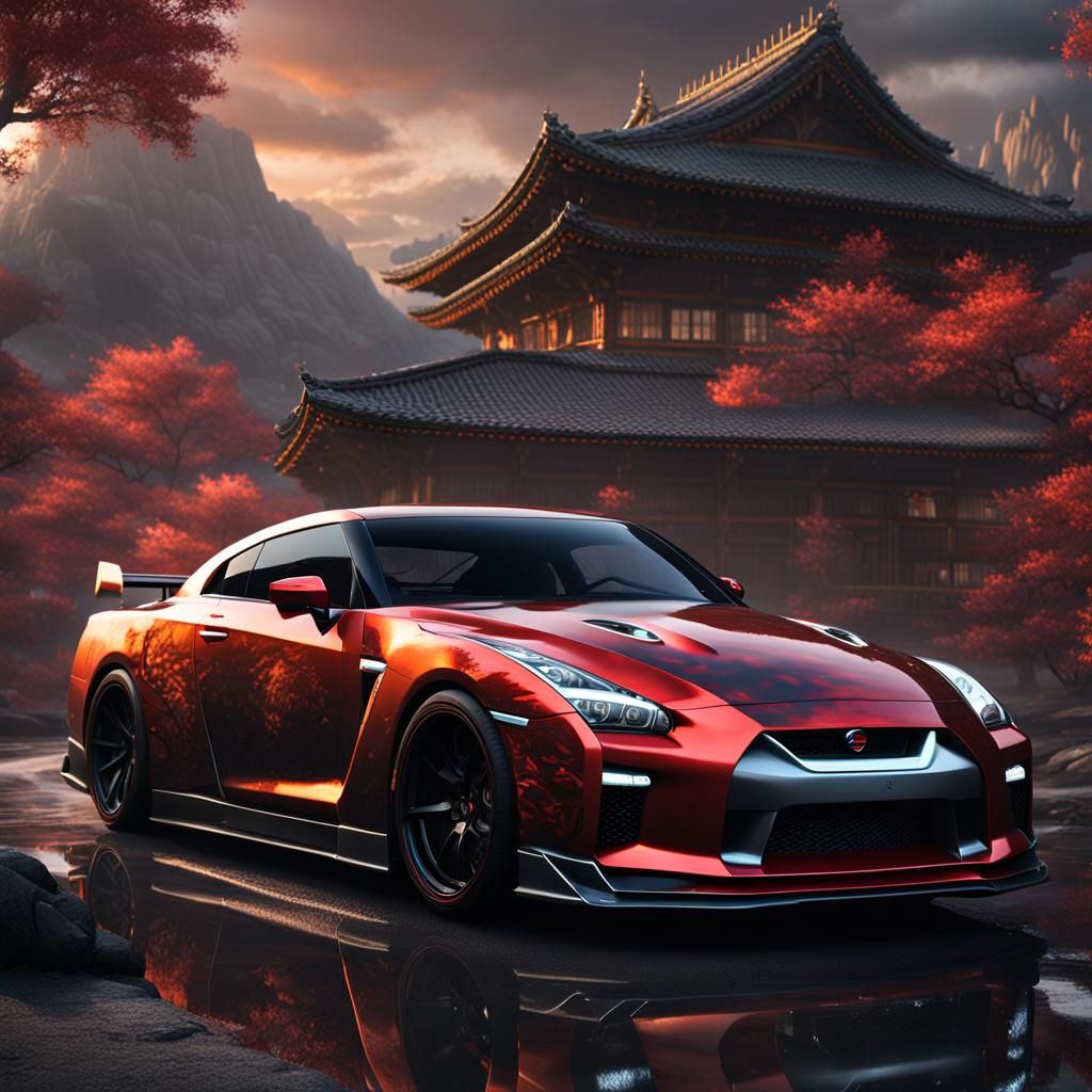 Detailed Matte Painting of a Nissan GTR34