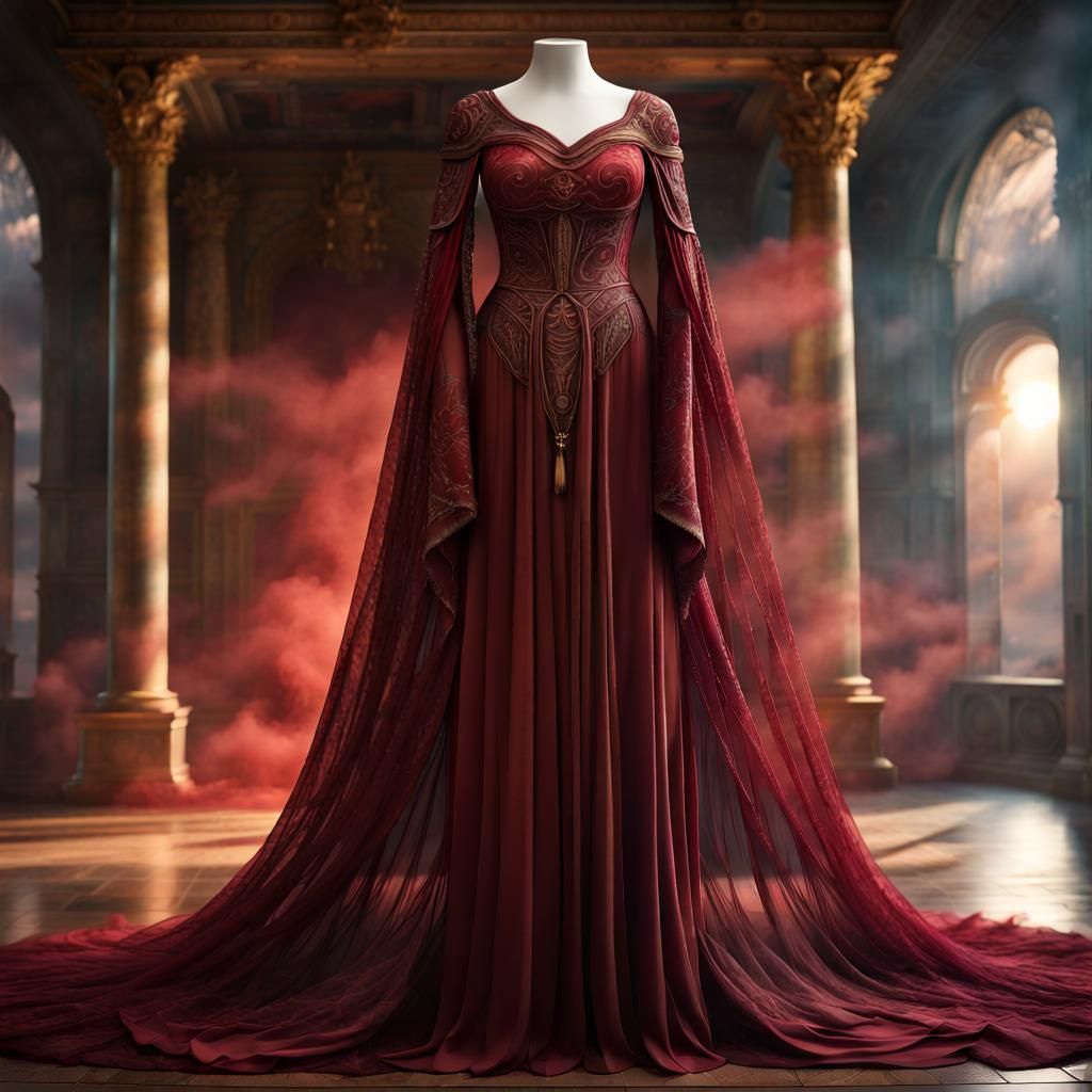 Fantasy Greek Princess Dress on Dress Form