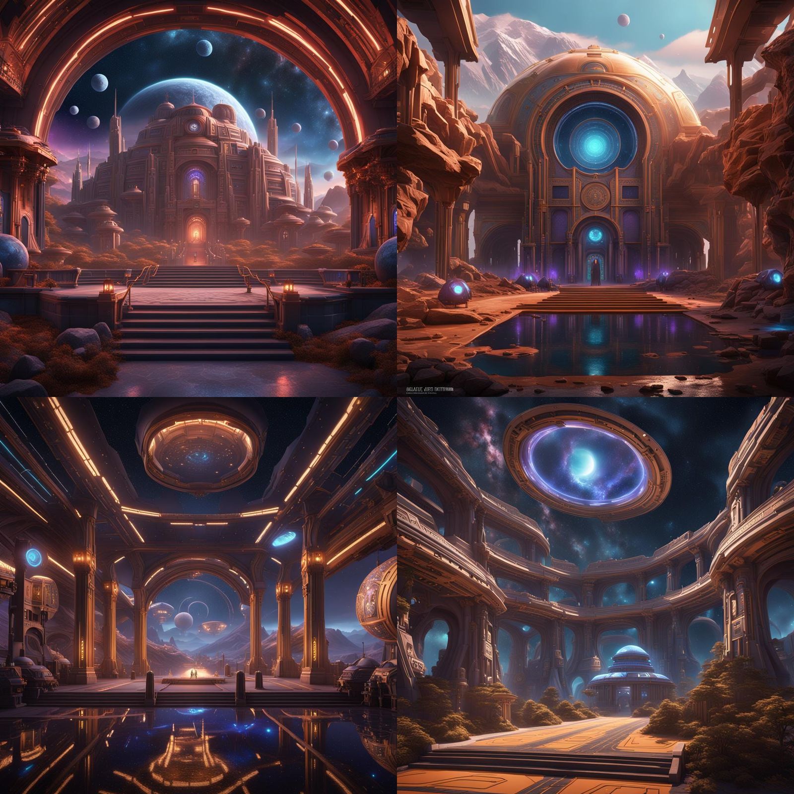 Galactic Federation: Detailed Matte Painting in Deep Color