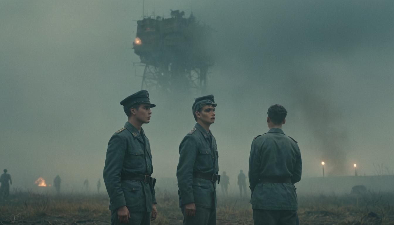 Post-Apocalyptic Soldiers Hear Distant Siren in Film Noir