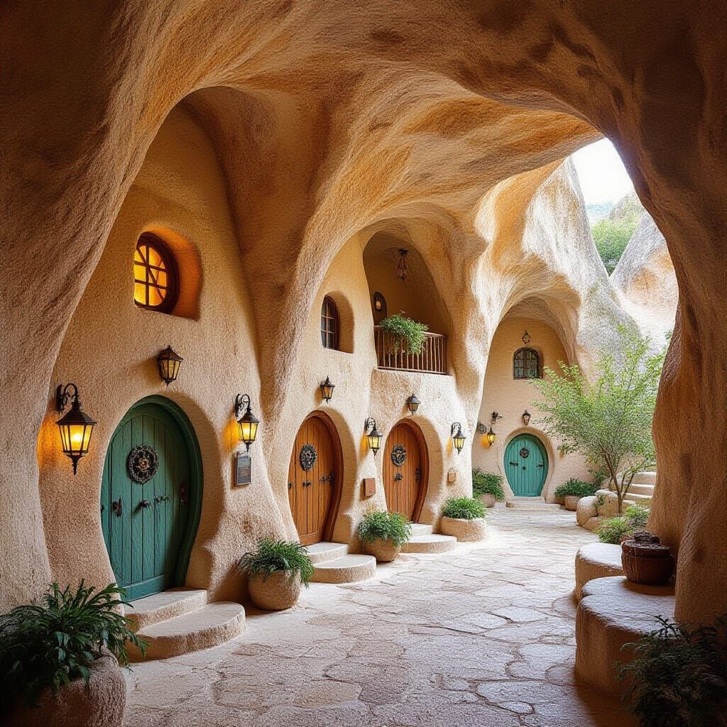 Whimsical Cave Hotels of Göreme: Storybook Illustration