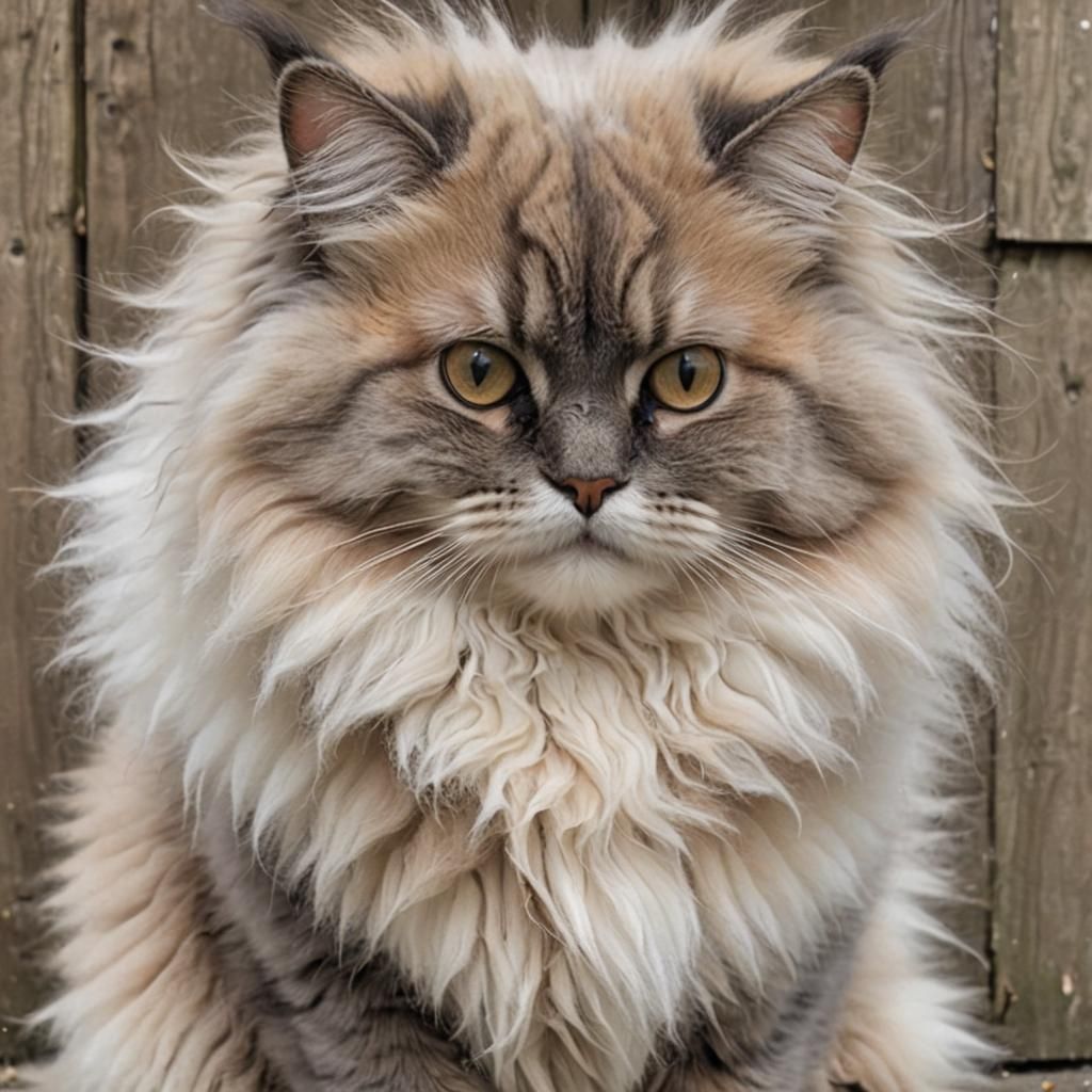 Extremely Fluffy Cat Portrait