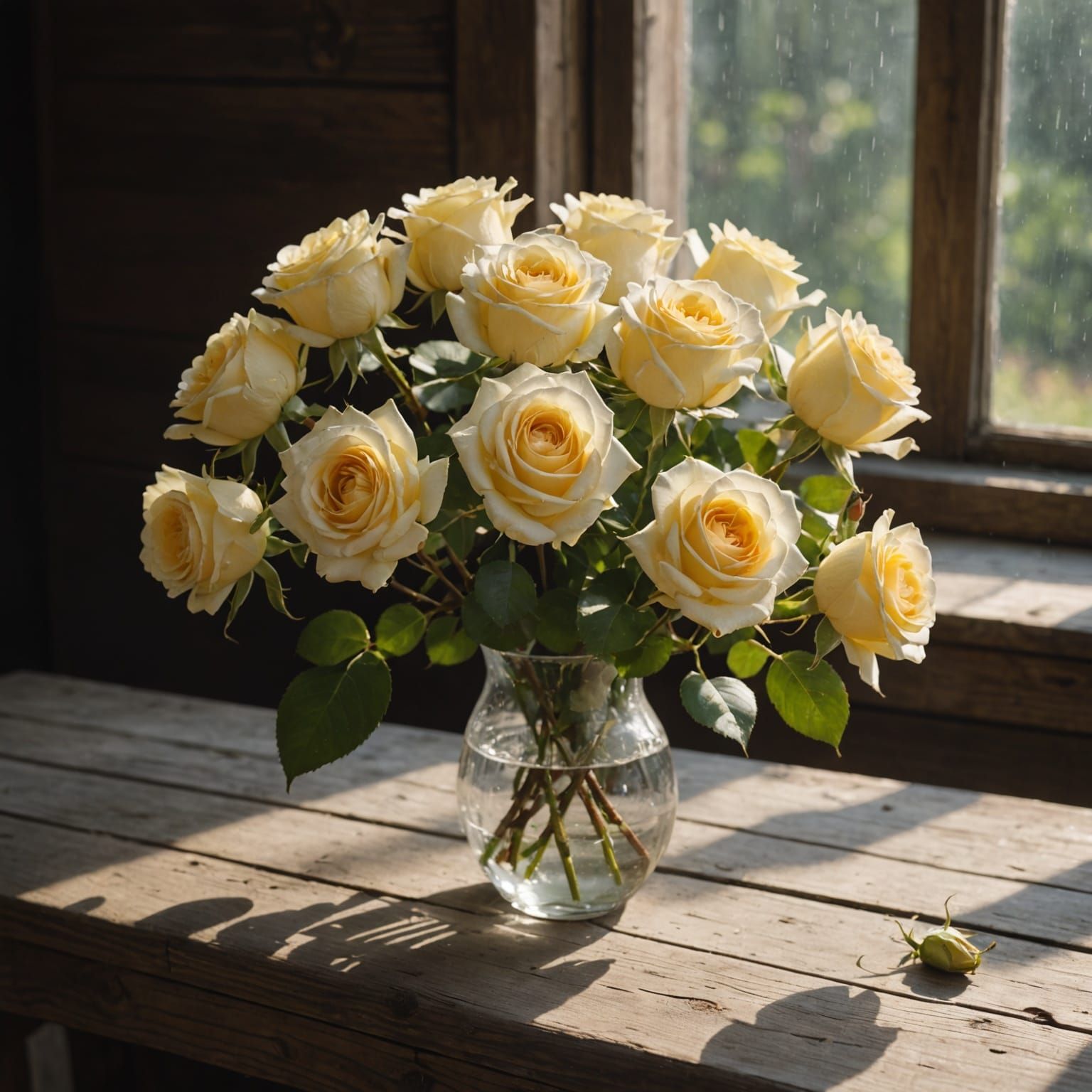 Roses Bouquet in Soft Morning Light Photograph