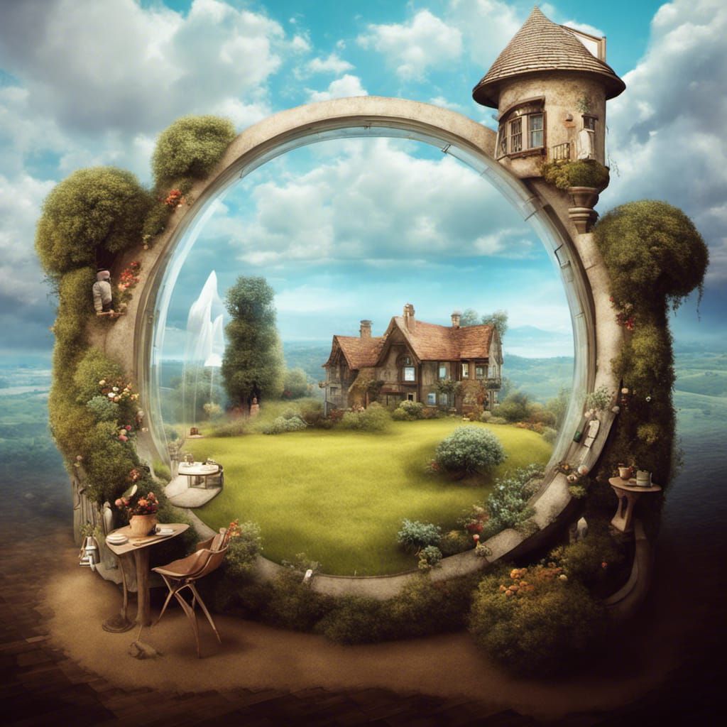 Anthropomorphic House-Woman: Watercolor Storybook Illustrati...