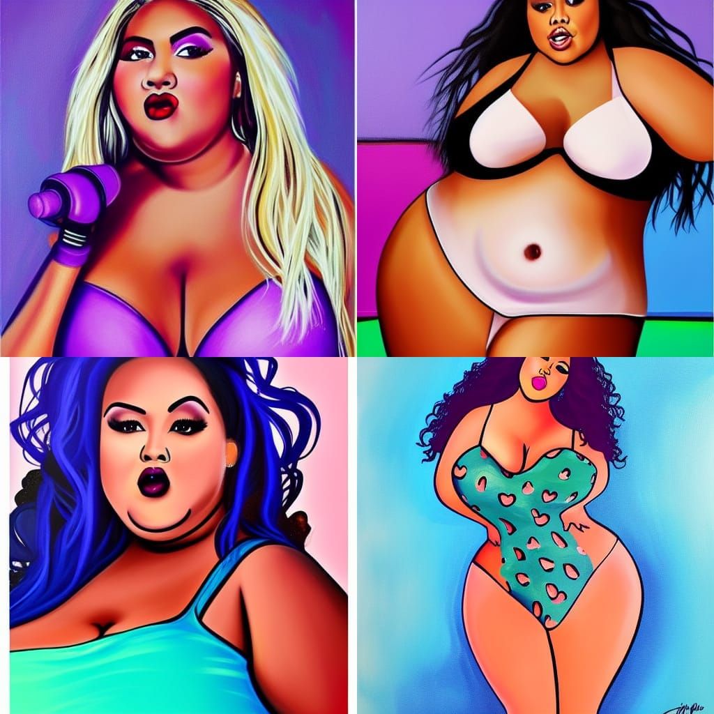 Body Positive Pop Star Painting of Confident Singer