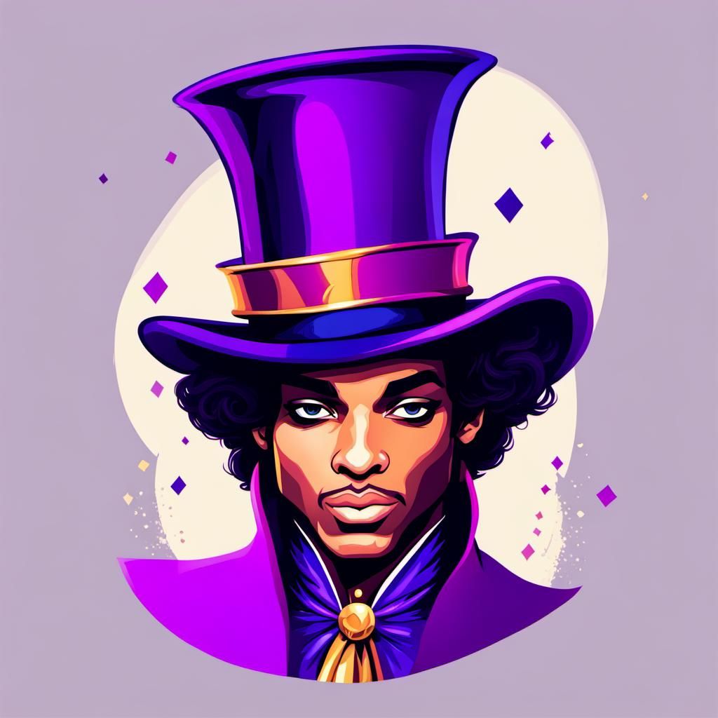 Colorful Prince with Giant Purple Top Hat