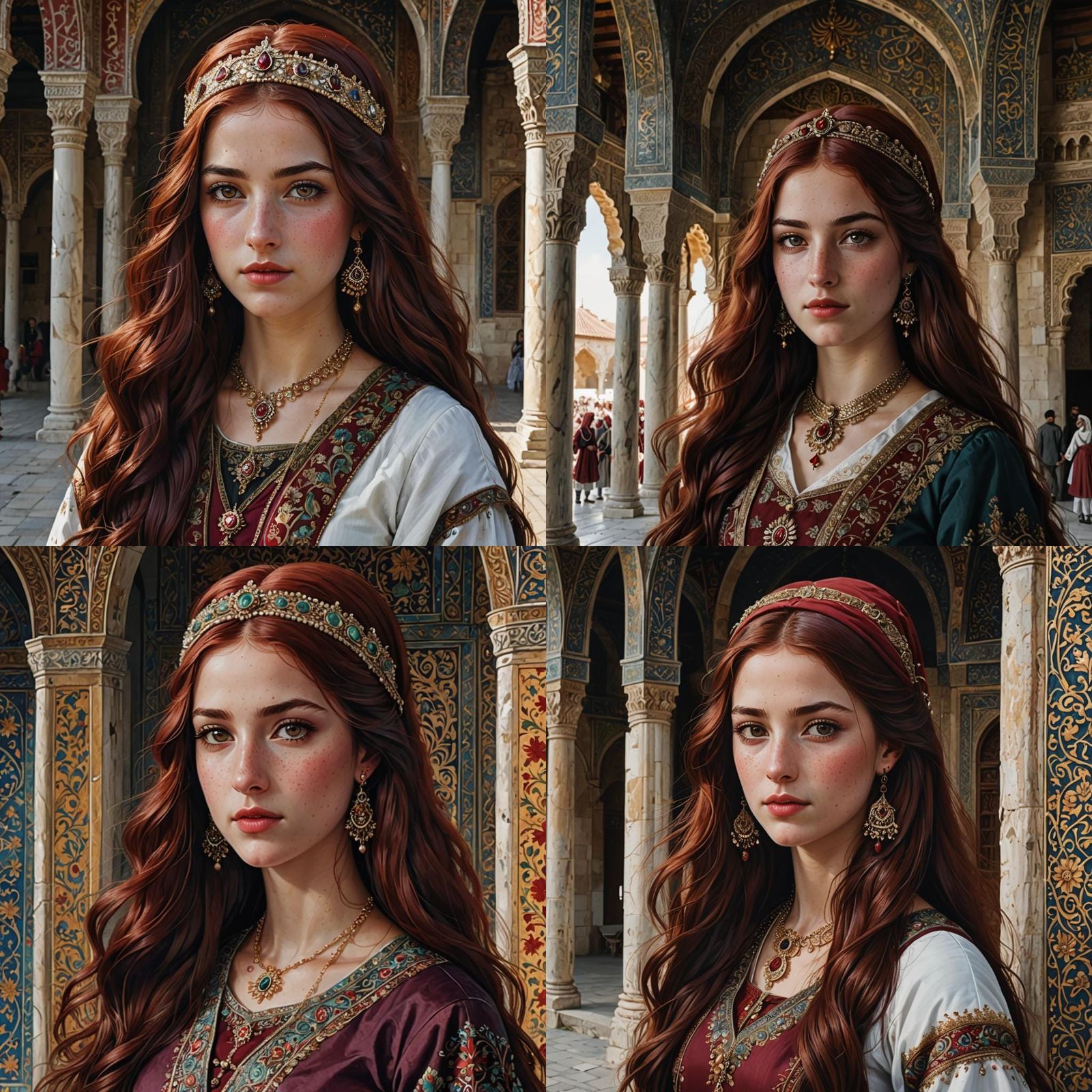 Anime-Inspired Portrait of Turkish Princess in Palace
