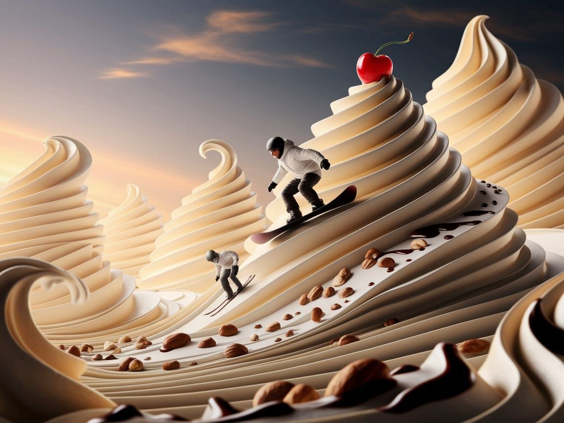 Downhill on Ice Cream Sundae Mountain