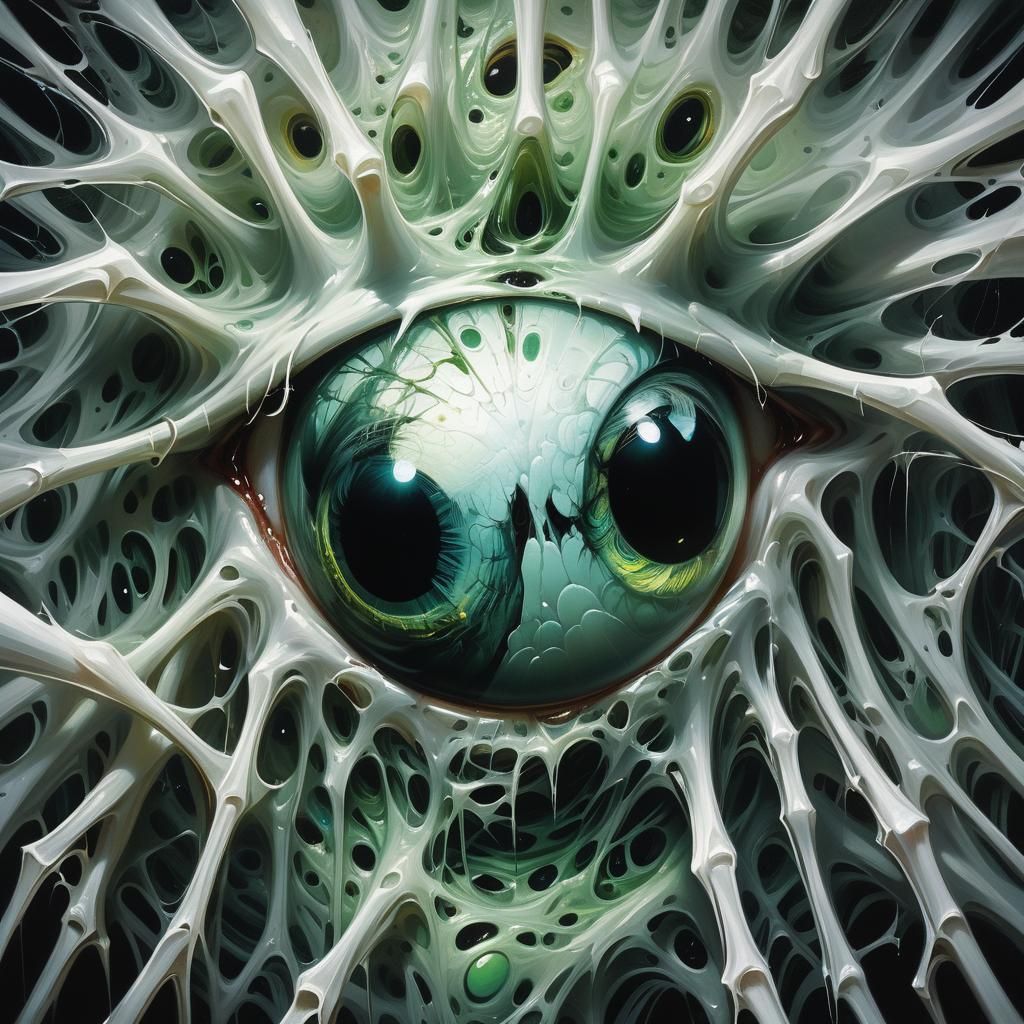 Surreal White Spider Emerges from Human Eye