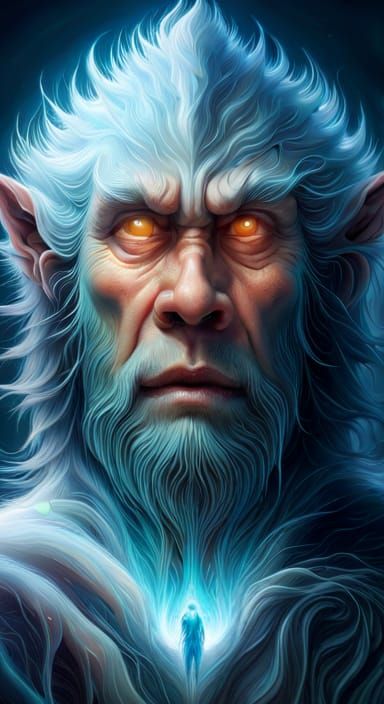 Yeti with glowing eyes