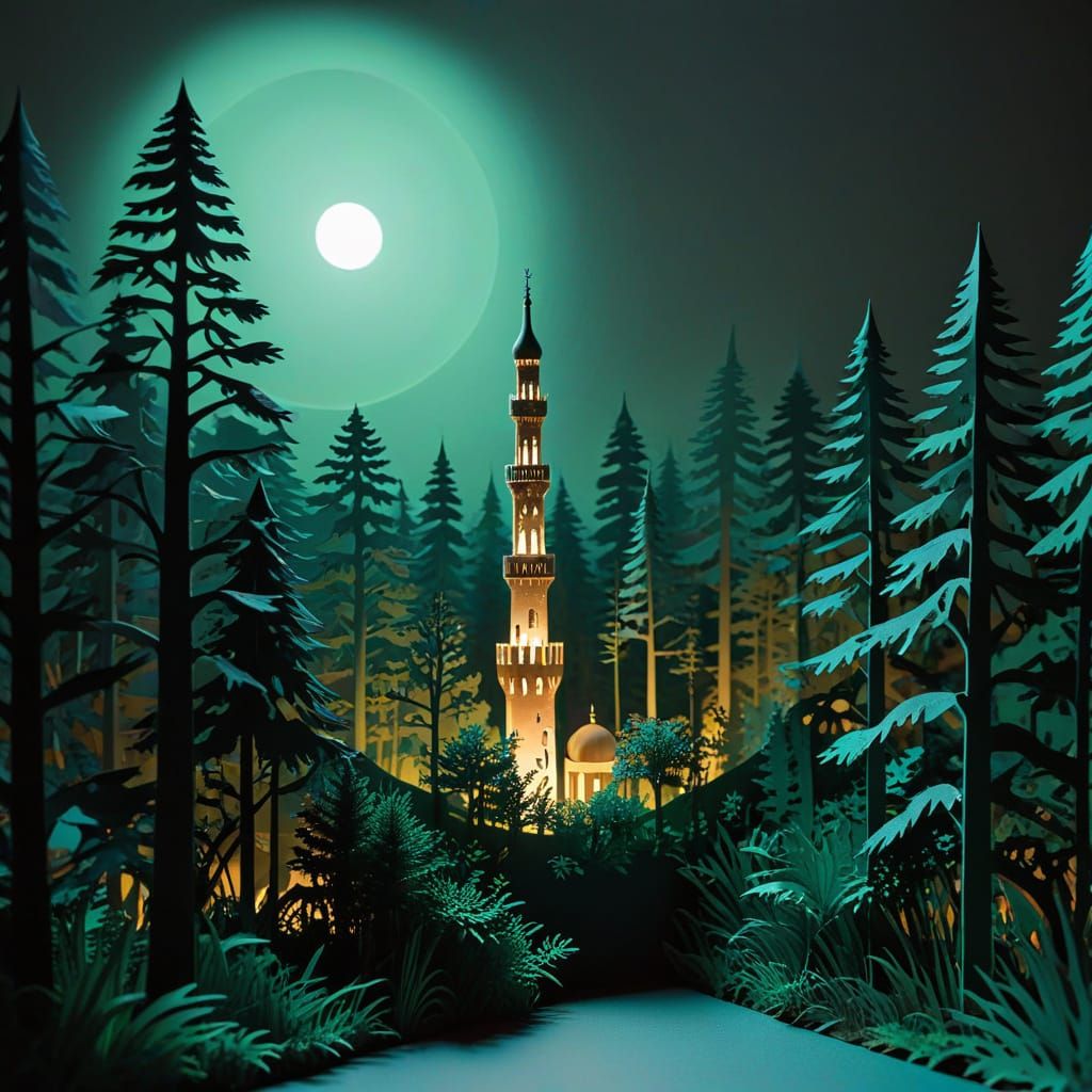 smooth paper-cut minaret forest tatebanko