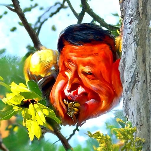 Xi Jinping Eating Honey: An Oil Painting