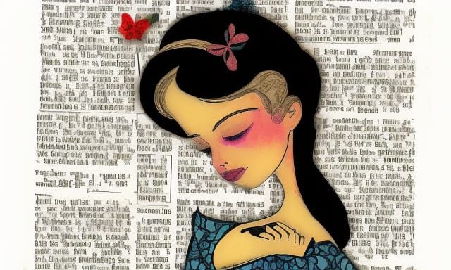 Cinderella Illustration in Modern Boho Art Style