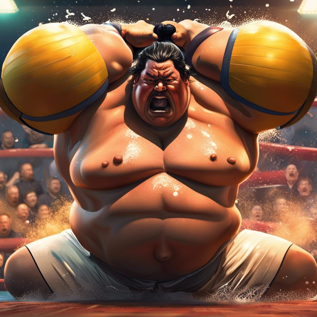 Intricately Detailed Sumo Wrestling Scene