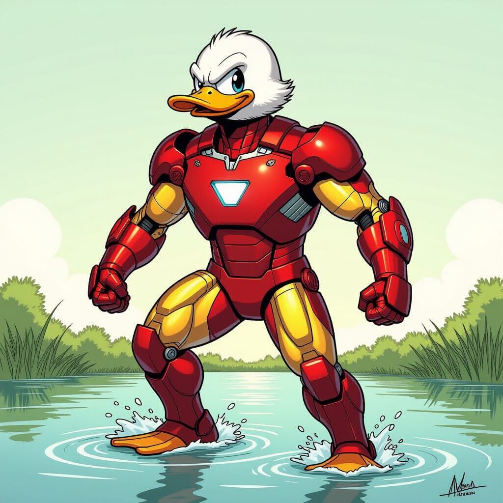 Iron Duck Comic Book Art